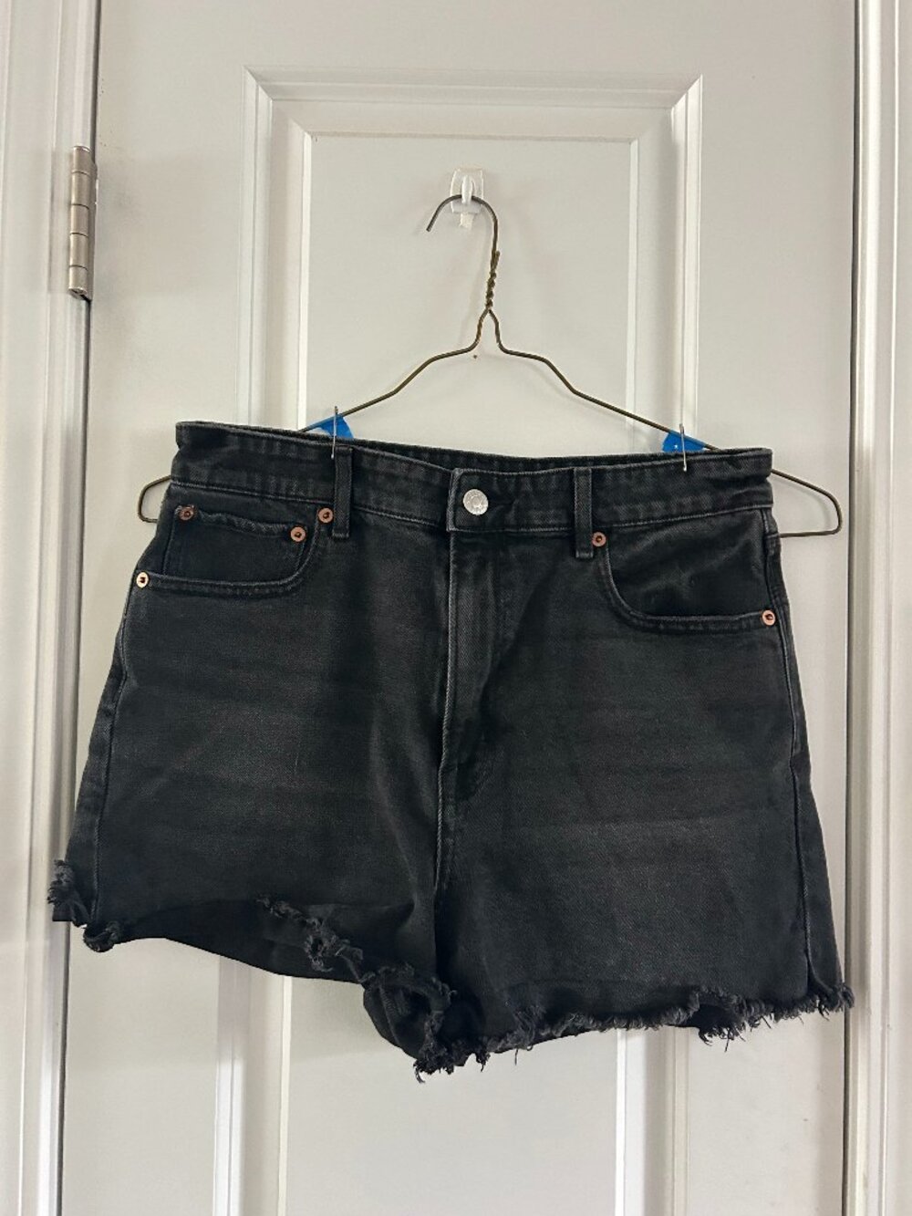 American Eagle Black Cutoff Shorts